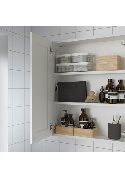 Banyo Duvar Dolabı, Beyaz, 60X15X75 Cm, 2 Ayna Kapaklı fiyatları