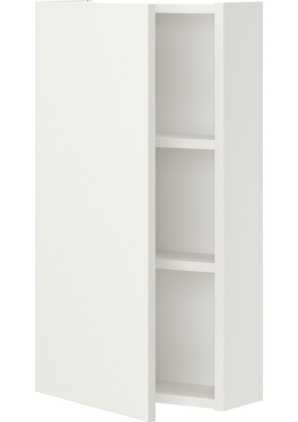 Banyo Duvar Dolabı, Beyaz, 40X15X75 Cm, 1 Kapaklı