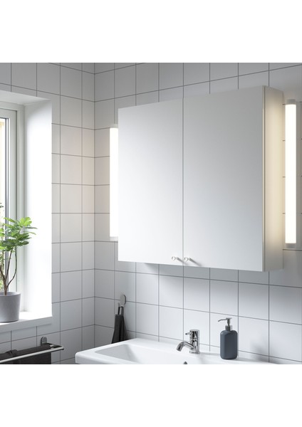 Banyo Duvar Dolabı, Beyaz, 80X15X75 Cm, 2 Kapaklı fiyatları