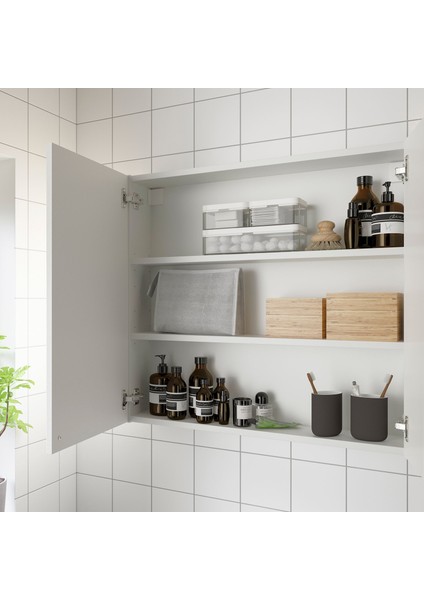 Banyo Duvar Dolabı, Beyaz, 80X15X75 Cm, 2 Kapaklı modelleri