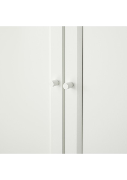 Cam/panel Kapaklı Kitaplık, Beyaz, 160x30x202 cm, 4 Kapaklı