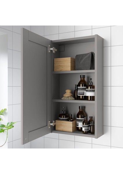 Banyo Duvar Dolabı, Gri, 40X15X75 Cm, 1 Ayna Kapaklı fiyatları