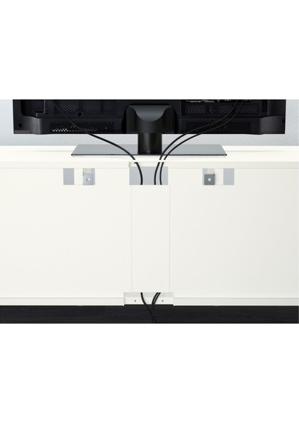 Tv Sehpası, Beyaz, 180X42X74 Cm, Lappvıken/sındvık, Çıt Çıt Raylı