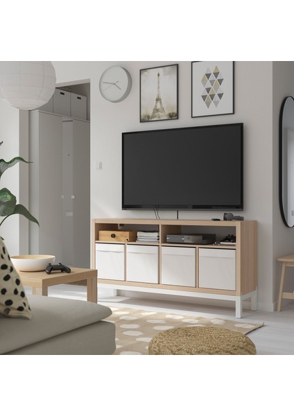 Tv Sehpası, Ağartılmış Meşe Görünümlü, 147X39X78 cm fiyatları