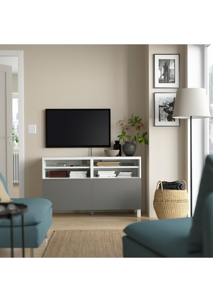 Tv Sehpası, Beyaz-Koyu Gri, 120X42X74 Cm, Vastervıken fiyatları