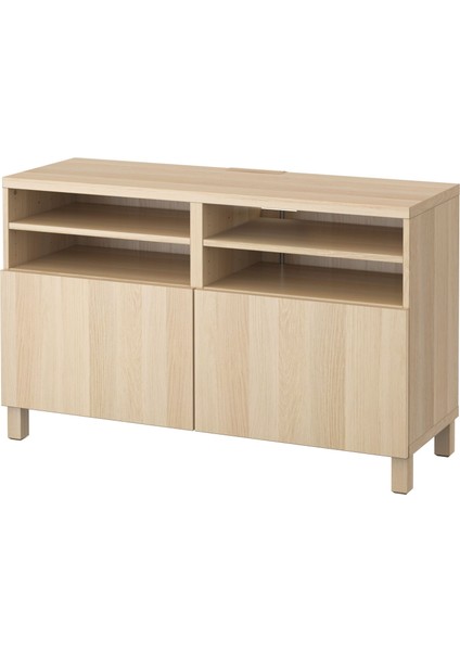 Tv Sehpası, Ağartılmış Meşe Görünümlü, 120X40X74 Cm, Lappvıken