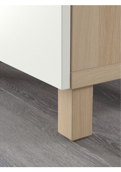 Tv Sehpası, Ağartılmış Meşe Görünümlü-Beyaz, 120X40X74 Cm, Lappvıken modelleri