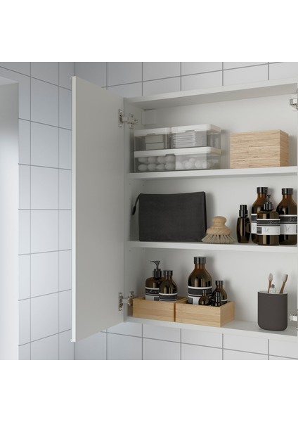 Banyo Duvar Dolabı, Beyaz, 60X15X75 Cm, 2 Ayna Kapaklı fiyatları