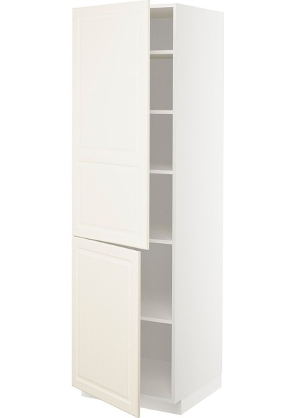 Mutfak Boy Dolabı, Bodbyn Kırık Beyaz, 60X60X200 Cm, 2 Kapaklı ve 4 Raflı
