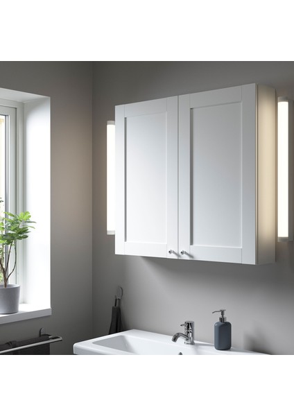 Banyo Duvar Dolabı, Beyaz-Dekoratif Beyaz, 80X15X75 Cm, 2 Kapaklı fiyatları