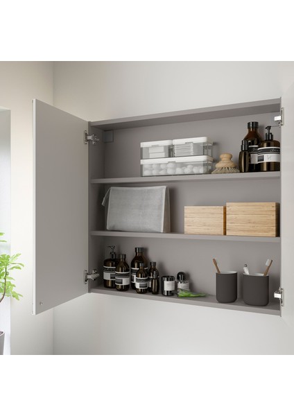 Banyo Duvar Dolabı, Gri, 80X15X75 Cm, 2 Ayna Kapaklı modelleri