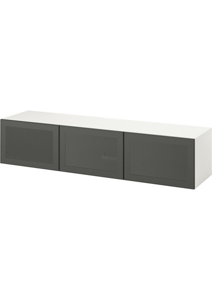 Tv Sehpası, Beyaz-Koyu Gri, 180X42X38 Cm, Mortvıken