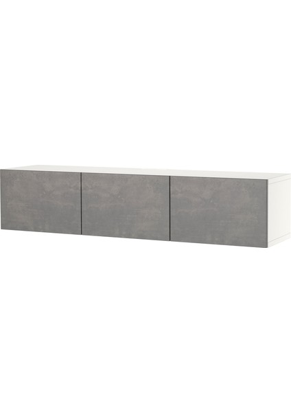 Tv Sehpası, Beyaz-Koyu Gri, 180X42X38 Cm, Kallvıken