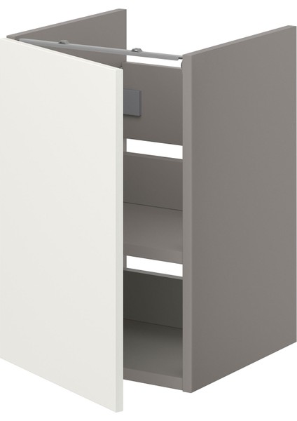 Lavabo Dolabı, Gri-Beyaz, 40X42X60 Cm, 1 Kapaklı