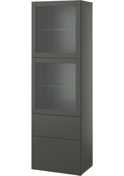 Dolap Kombinasyonu, Koyu Gri, 60X42X193 Cm, Lappvıken/sındvık, Çıt Çıt Raylı