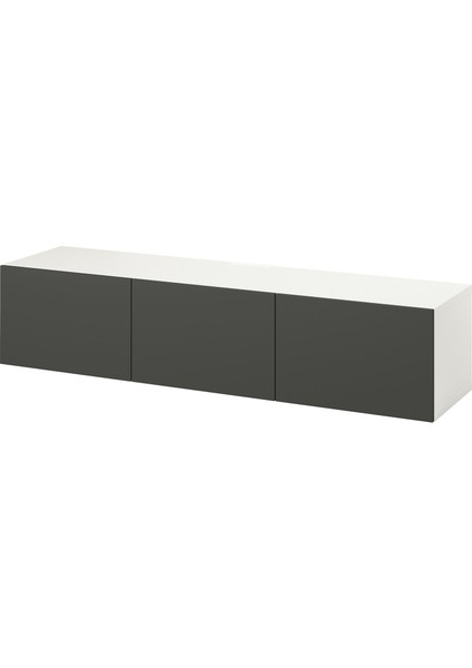 Tv Sehpası, Beyaz-Koyu Gri, 180X42X38 Cm, Lappvıken