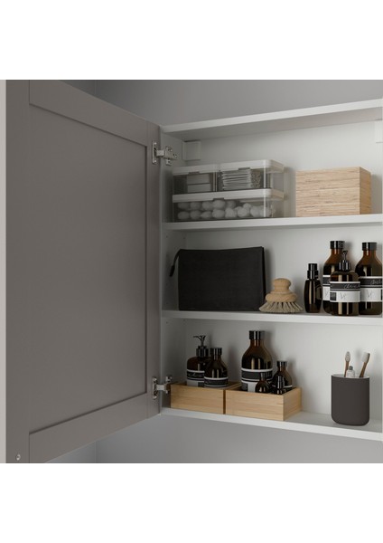 Banyo Duvar Dolabı, Beyaz-Gri, 60X15X75 Cm, 1 Kapaklı fiyatları