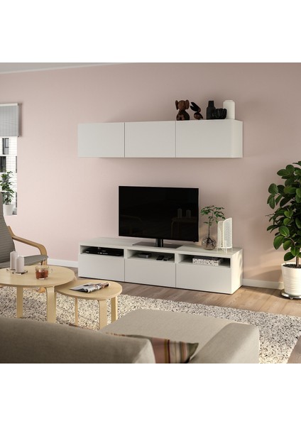 Tv Sehpası, Beyaz, 180X42X185 Cm, Lappvıken, Fren Raylı fiyatları