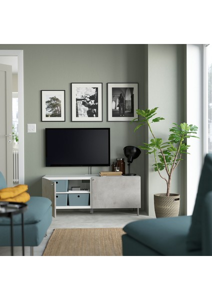 Tv Sehpası, Beyaz-Açık Gri, 120X42X48 Cm, Kallvıken fiyatları