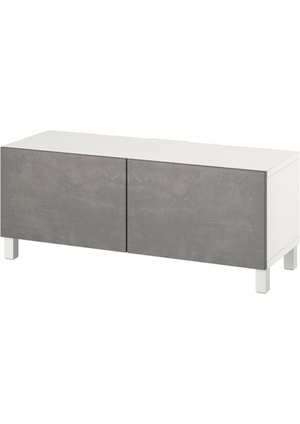 Tv Sehpası, Beyaz-Koyu Gri, 120X42X48 Cm, Kallvıken