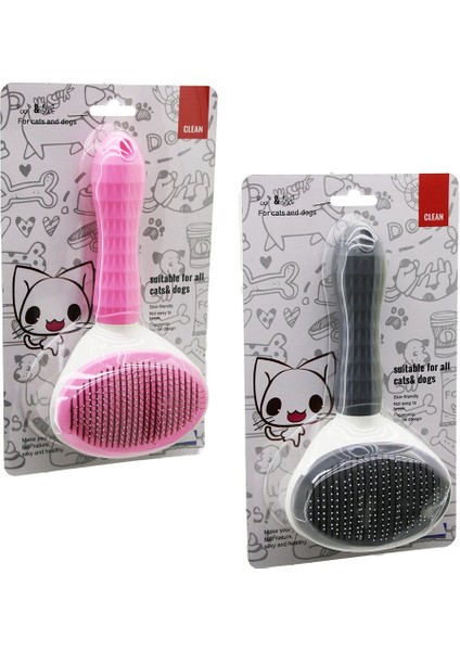 Pratik Pet Tüy Fırçası Kedi - Köpek Tarak - Temizlik Fırçası Bas=tarak Temizle Tuşlu Pet Shop