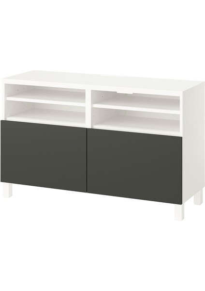 Tv Sehpası, Beyaz-Koyu Gri, 120X42X74 cm