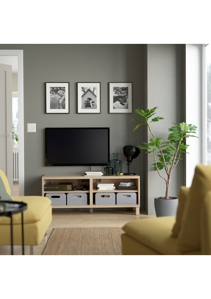 Tv Sehpası Iskeleti, Ağartılmış Meşe Görünümlü-Stubbarp, 120X40X48 cm fiyatları