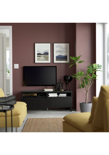 Tv Sehpası, Venge, 120X42X48 Cm, Lappvıken, Fren Raylı fiyatları