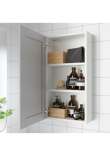 Banyo Duvar Dolabı, Beyaz-Gri, 40X15X75 Cm, 1 Kapaklı fiyatları