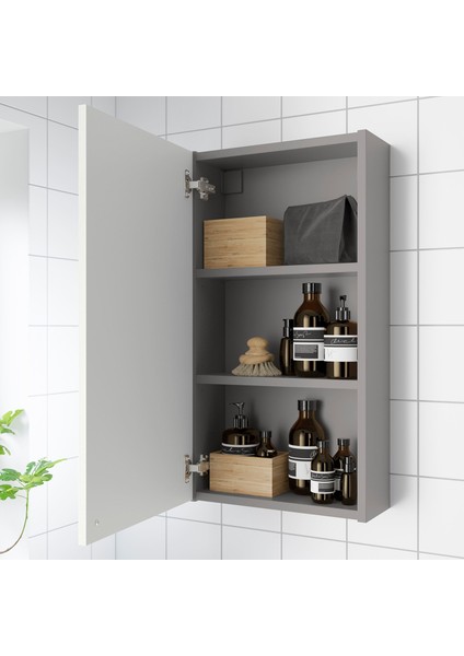 Banyo Duvar Dolabı, Gri-Beyaz, 40X15X75 Cm, 1 Kapaklı fiyatları