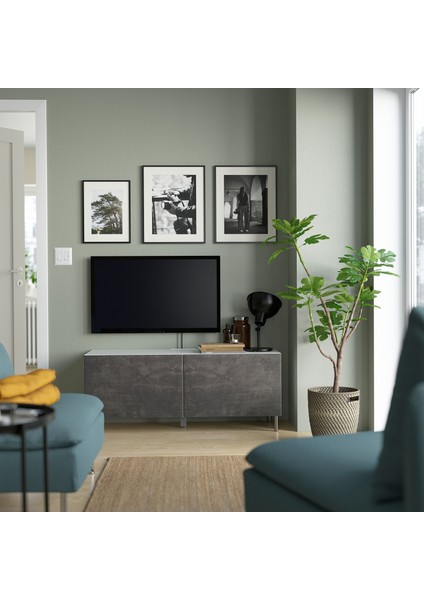 Tv Sehpası, Beyaz-Koyu Gri, 120X42X48 Cm, Kallvıken fiyatları