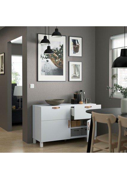 Dolap Kombinasyonu, Beyaz, 120X42X74 Cm, Lappvıken, Fren Raylı