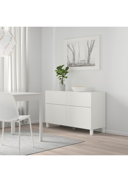 Dolap Kombinasyonu, Beyaz, 120X42X74 Cm, Lappvıken, Fren Raylı