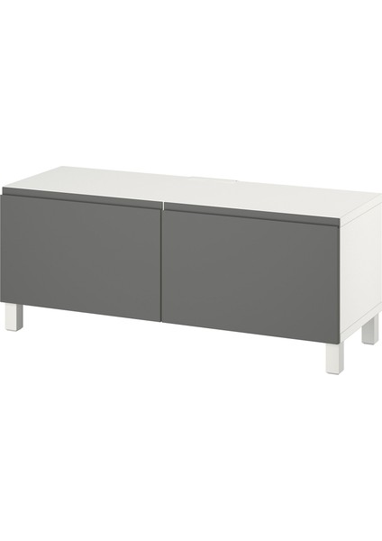 Tv Sehpası, Beyaz-Gri, 120X42X48 Cm, Vastervıken