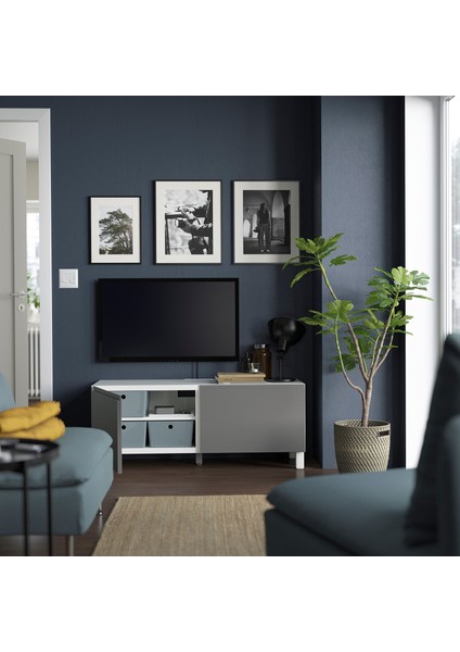 Tv Sehpası, Beyaz-Gri, 120X42X48 Cm, Vastervıken fiyatları