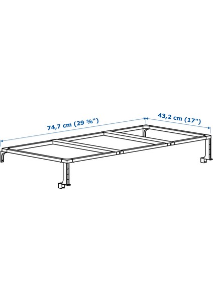 Atık Ayırma Kutusu Destek Iskeleti, Beyaz, 80 cm
