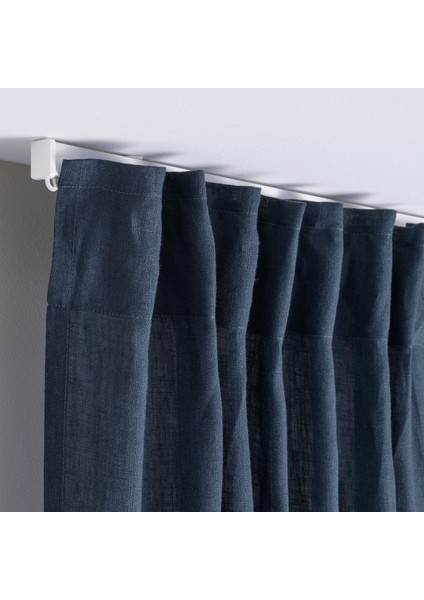 Fon Perde/2 Kanat, Koyu Mavi, 145x300 cm, Işık Filtreleyici, Keten modelleri