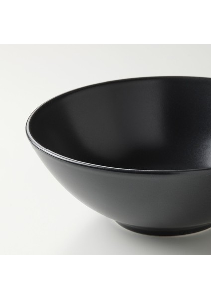 Seramik Kase Seti, Mat Koyu Gri, 16 Cm, 4 Adet