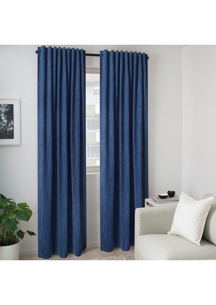 Karartma Perde/2 Kanat, Mavi, 145x300 cm, Loş Işık, Polyester fiyatları