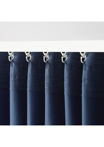 Karartma Perde/2 Kanat, Mavi, 145x300 cm, Loş Işık, Polyester fırsatları