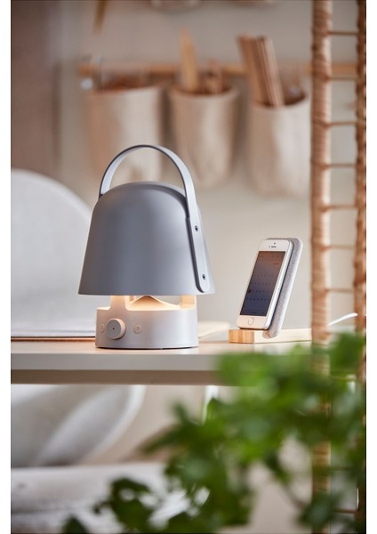 Bluetooth Hoparlörlü Lamba, Gri