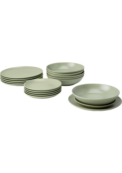 Yemek Takımı, Mat Yeşil, 18 Parça