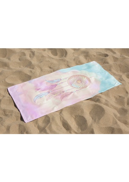 Tüy Desenli Dijital Baskılı Genç Kız Çocuk Baskılı Plaj Banyo Havlusu fiyatları