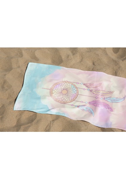 Tüy Desenli Dijital Baskılı Genç Kız Çocuk Baskılı Plaj Banyo Havlusu fırsatları