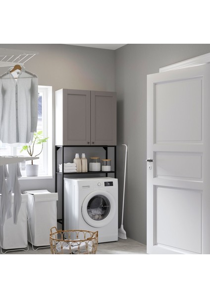 Çamaşır Odası ve Banyo Için Raf Kombinasyonu, Gri-Antrasit, 80X32X204 cm fiyatları