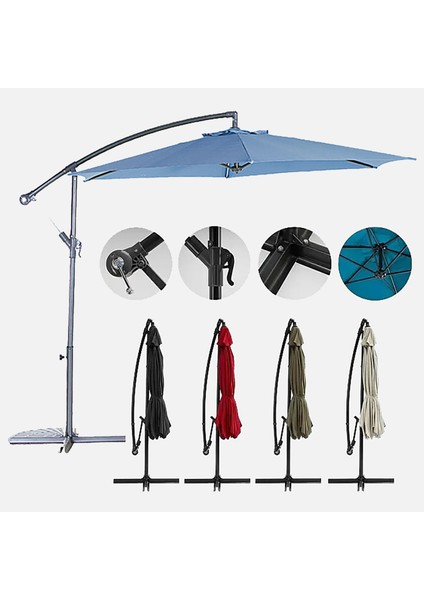 Sunfun Toscana Şemsiye Turkuaz 300 cm