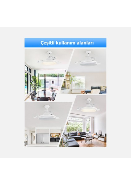 Dlc Espero LED Tavan Vantilatörü Açılır Kapanır Beyaz 107 cm Uzaktan Kumandalı indirimleri