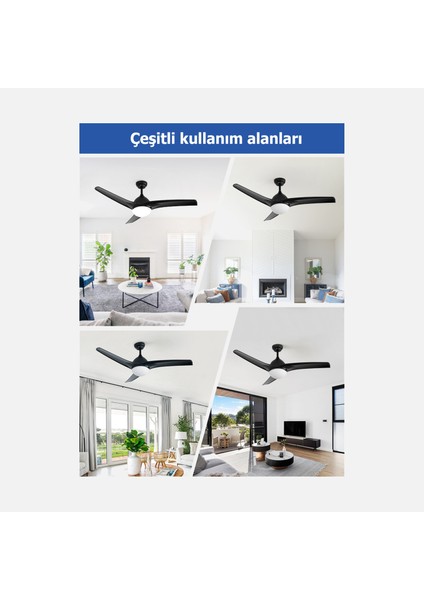 Dlc Favonio LED Siyah 132 cm Tavan Vantilatörü modelleri