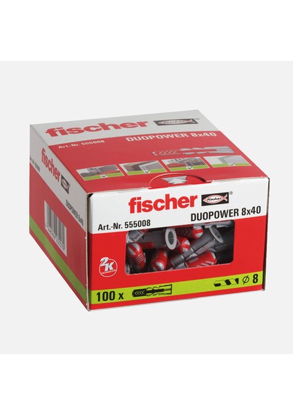 Fischer Duopower 8X40 mm Dübel 100'LÜ Paket