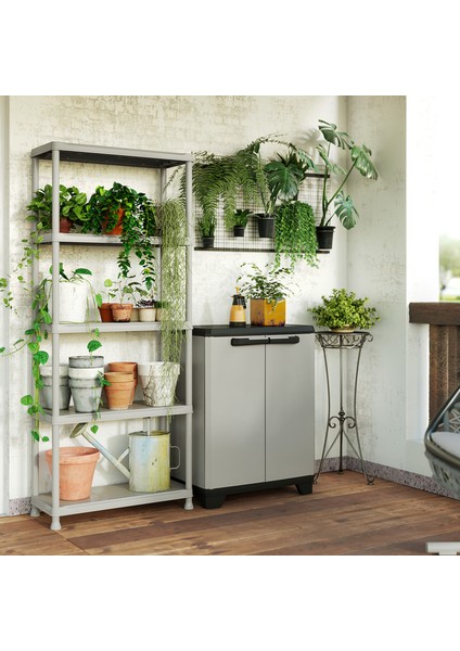 Keter Planet Base Kısa Tek Raflı Plastik Dolap 68X39X90 cm Antrasit indirimleri